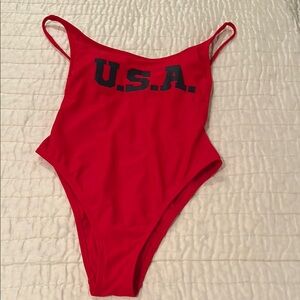 Red USA  One Piece Swimsuit